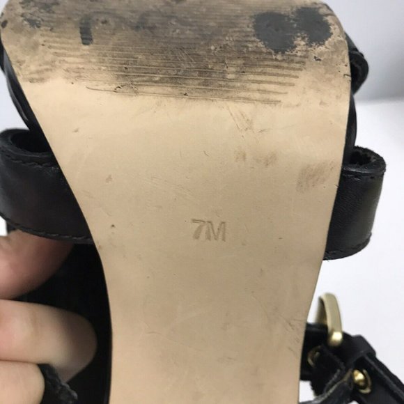 Guess GWCooper Black Studded Heels Leather Gold Tone Studs High Heel Shoe 7 N - Picture 4 of 5